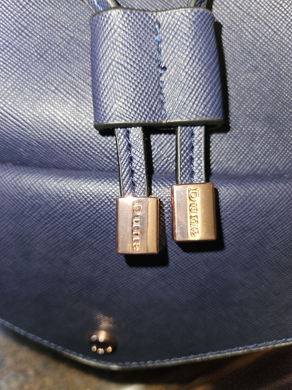 Dune London Navy Blue Bucket Bag with Rose Gold-Tone/Copper Hardware NWOT - Picture 6 of 16
